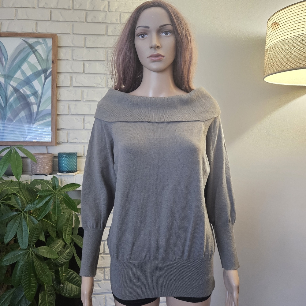 BB GG PARIS silk Cashmere Blend Off-the-Shoulder Green Sweater